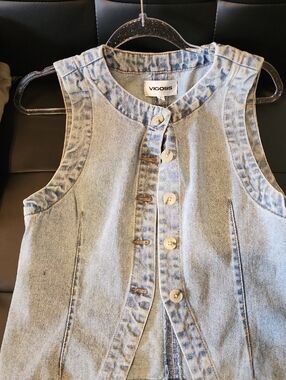 Vigoss Light Blue Denim Button-Up Vest